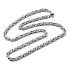 Non-Tarnish 201 Stainless Steel Byzantine Chain Necklaces NJEW-V0313-02-3