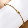 304 Stainless Steel Rope Chain Bracelets for Women BJEW-C094-02G-3