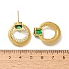 Brass Cubic Zirconia & Glass Stud Earrings EJEW-M048-01G-3