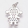 Brass Micro Pave Cubic Zirconia Pendants KK-I614-062P-2