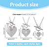9Pcs 3 Styles 304 Stainless Steel Textured Cable Chain Necklaces NJEW-HS00004-2