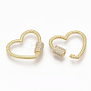Brass Micro Pave Clear Cubic Zirconia Screw Carabiner Lock Charms ZIRC-T010-11G-2