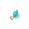 Natural Agate(Dyed & Heated) Faceted Round Charms PALLOY-JF04286-01-5