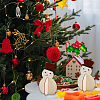 6Pcs Christmas Unfinished Wooden Snowman Ornaments WOOD-SP0001-72-6