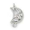 Brass Clear Cubic Zirconia Connector Charms KK-Z094-03P-01-1