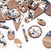 20Pcs 10 Styles Opaque Resin & Walnut Wood Pendants RESI-TA0003-69-2