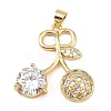 Brass Cubic Zirconia Pendants KK-L251-39G-1