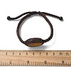 Adjustable Oval Natural Tiger Eye Braided Bead Bracelets BJEW-H626-02-10-5