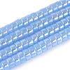 AB Color Plated Imitation Jade Glass Beads Strands GLAA-T026-3x6mm-J04-1