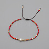 Adjustable Glass Seed Bead Braided Bead Bracelets for Women VT9382-24-1