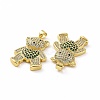 Brass Micro Pave Clear Cubic Zirconia Pendants ZIRC-F135-26G-01-3