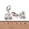 Brass Cherry Hoop Earrings EJEW-R016-04G-4