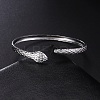 Non-Tarnish 304 Stainless Steel Snake Cuff Bangle LS-BJEW-F456-01P-5