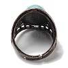 Synthetic Turquoise Oval Adjustable Rings RJEW-K271-06R-24-4