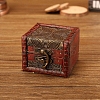 Square Retro Wood Jewelry Set Storage Organizer Boxes with Clasps PW-WG78AA1-05-1