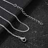 1.5MM 304 Stainless Steel Wheat Chain Necklaces for Men STAS-V011-03B-P-1