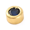 Rack Plating Flat Round Brass Micro Pave Cubic Zirconia Cabochons KK-F874-03G-02-2