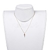 Brass Micro Pave Cubic Zirconia Pendant Necklace NJEW-JN02672-02-4