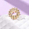 Brass Micro Pave Cubic Zirconia Cuff Rings RJEW-D323-02G-2