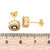 Blue Evil Eye Brass Stud Earrings ZIRC-Z017-01G-2