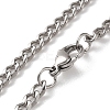 304 Stainless Steel Cuban Link Chain Necklaces for Men NJEW-B117-01C-P-1