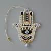 Wood Hamsa Hand/Hand of Miriam with Evil Eye Hanging Ornament WG88966-05-1