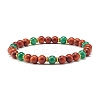 Natural Wood Round Beads Bracelets Set BJEW-JB07275-3