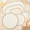 Flat Round & Oval Wood Knitting Crochet Bottoms DIY-FG0005-02-4