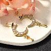 Moon Brass Micro Pave Clear Cubic Zirconia Dangle Stud Earrings EJEW-C126-10G-1