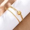304 Stainless Steel Curb Chain Wrap Bracelets for Women BJEW-A036-12G-2