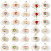 30Pcs Natural Shell & Imitation Pearl Pendants PALLOY-SC0004-42-1