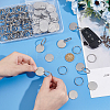 DIY 304 Stainless Steel Blank Tag Flat Round Pendant Keychain Making Kits DIY-UN0006-15-3