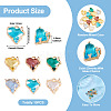 15Pcs Brass Micro Pave Cubic Zirconia with Glass Charms KK-TA0001-81-4