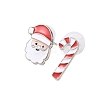 4Pcs Christmas Theme Alloy Enamel Stud Earrings EJEW-B068-02KCGG-01-2