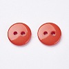 2-Hole Flat Round Resin Sewing Buttons for Costume Design BUTT-E119-24L-08-2