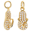 8Pcs Brass Micro Pave Cubic Zirconia Pendants RB-BBC0001-02-1