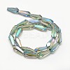 Full Rainbow Plated Faceted Teardrop Glass Bead Strands EGLA-J096-FR05-2