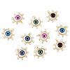 10Pcs 5 Colors Brass Micro Pave Clear Cubic Zirconia Pendants ZIRC-DC0001-21-1