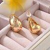 Teardrop Brass Micro Pave Clear Cubic Zirconia Stud Earrings EJEW-K286-07G-01-3