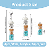 24Pcs 6 Styles Ocean Series Synthetic Turquoise Pendant Decorations HJEW-FH00109-2