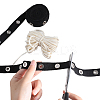 4 Yards Black Cotton Ribbons with Platinum Tone Eyelet Rings OCOR-GF0002-87B-6