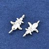Brass Fleur De Lis Connector Charms KK-H524-04S-2