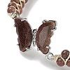 Synthetic Goldstone Braided Round Bead Bracelets BJEW-K251-06K-3
