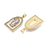 Brass Micro Pave Cubic Zirconia Pendants KK-T070-27G-2