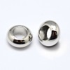 Brass Flat Round Spacer Beads KK-M085-10P-NR-2