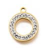 304 Stainless Steel Flat Round Pendants STAS-348-13A-G-1