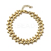Punk Style 304 Stainless Steel Curn Chain Bracelets for Women BJEW-A044-01G-4