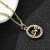 Brass Clear Cubic Zirconia Pendant Necklaces for Women NJEW-A039-02C-G-3