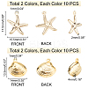40Pcs 4 Style 304 Stainless Steel Pendants STAS-PH0003-83-5
