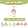 112Pcs 7 Colors Glass Pendants PALLOY-DC00036-2